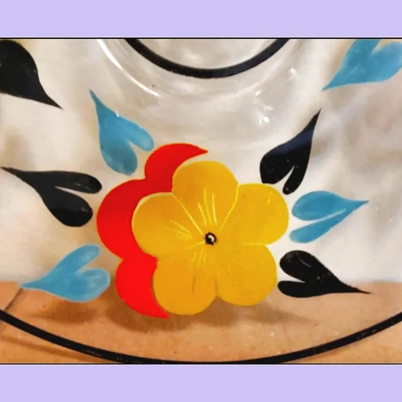 Vintage 40s/50s Hand Painted Hors d'oeuvre/Cake/Tidbit Plate - Picture 3 of 9